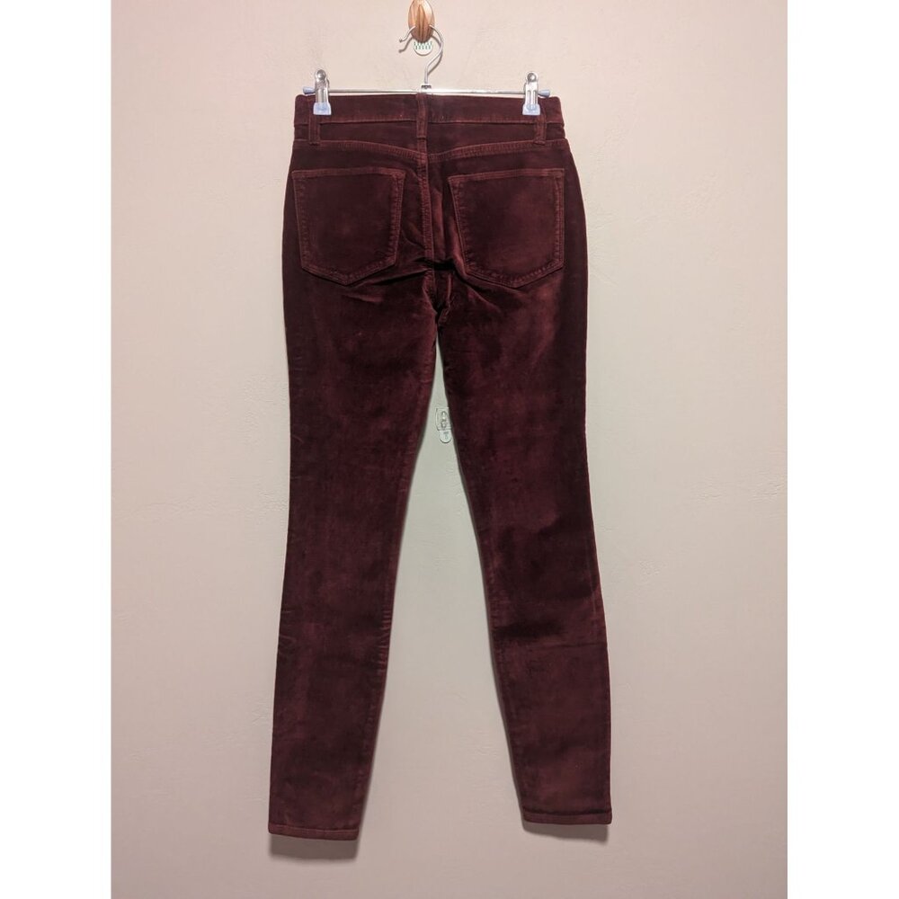 New Frame Skinny Velvet Burgundy Pants Size 23 - Picture 2 of 5